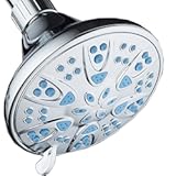 AquaDance Antimicrobial – Anti-Clog High-Pressure 6-Setting Shower Head with Microban Nozzle Protection from Growth of Mold&comma; Mildew & Bacteria for Stronger Shower&excl; 4" Aqua Blue