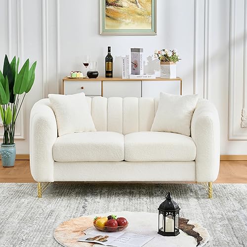 Miniatura 16 de Black Cloud - Juego de sofá de 2 piezas, muebles de sala de estar, modernos y cómodos sofás con patas y almohadas doradas, asiento de dos plazas