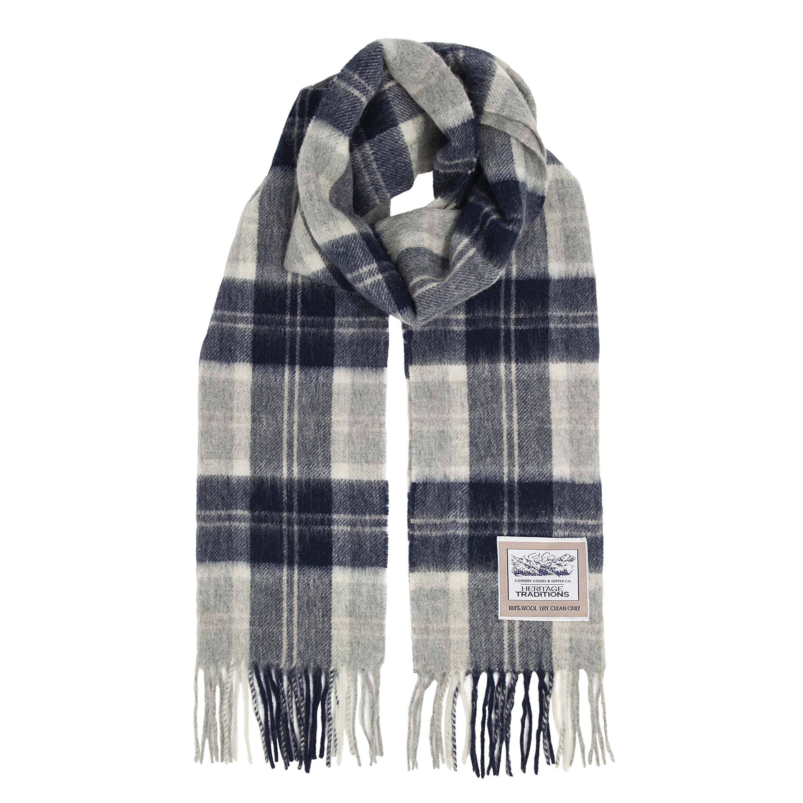 Heritage Traditions 100% Pure Wool Tartan Scarf, Check Scarf for Men & Women, Scottish Scarf Men Style, Women's Wool Scarf with Soft Brushed Finish & Fringe (Bannock Tartan)