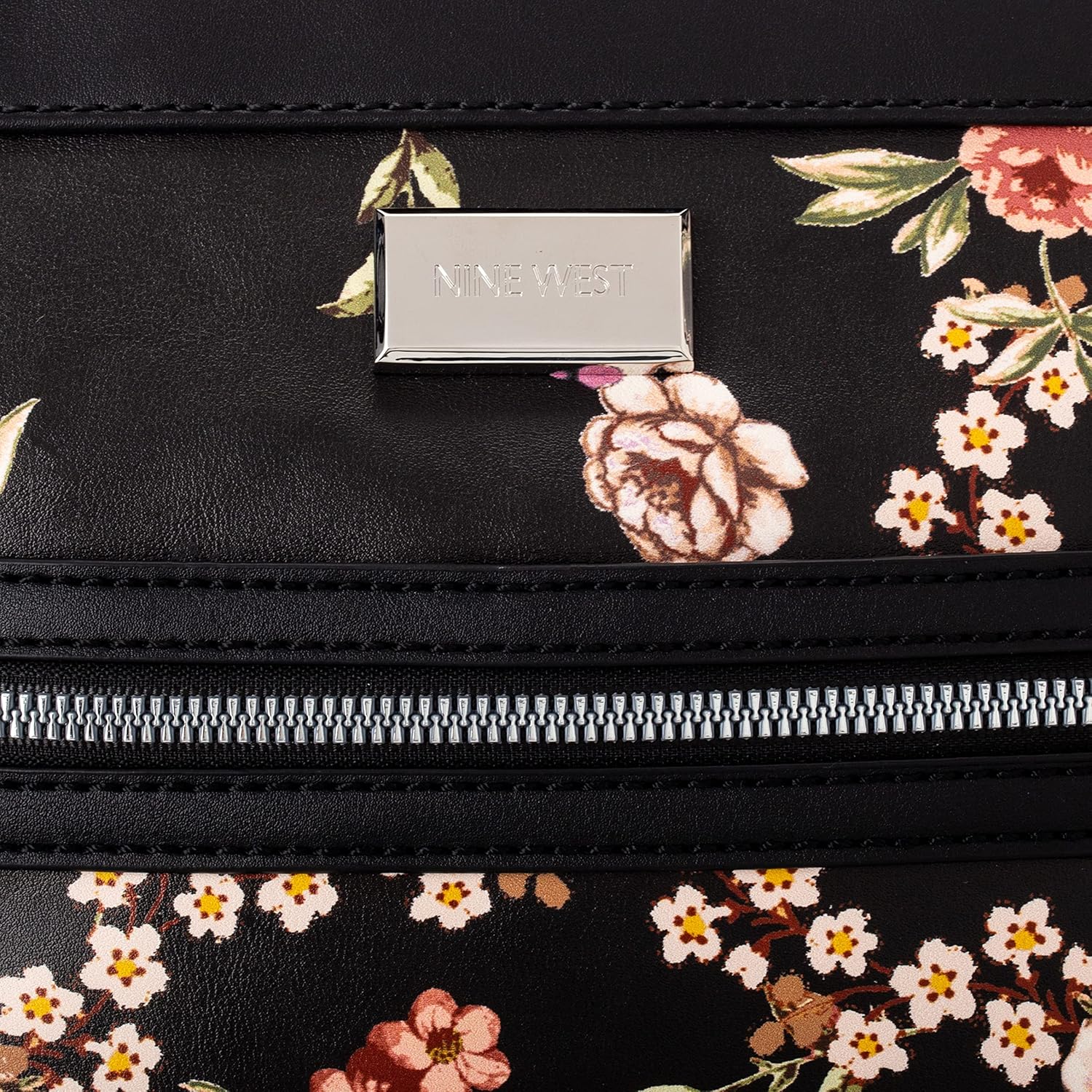 Nine West Coralia Mini Sure Spring Crossbody Black Floral One Size