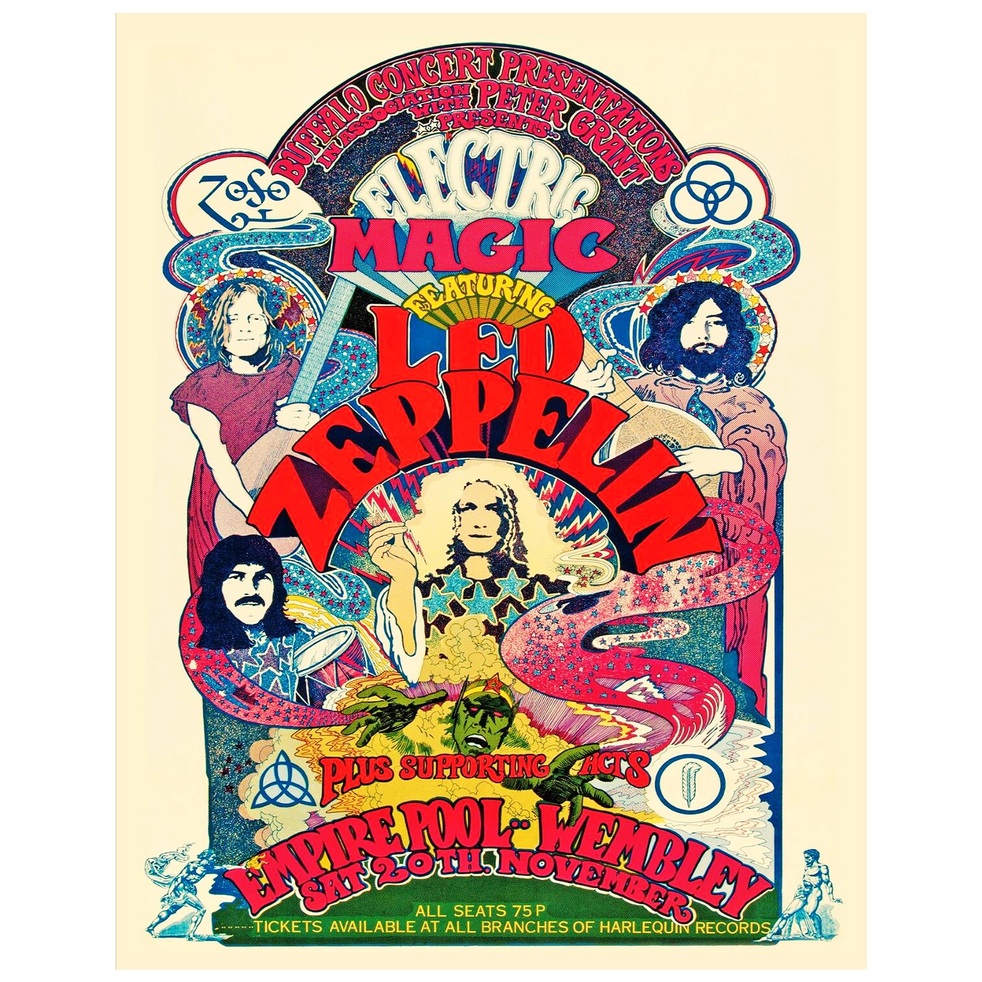 Amazon.com: Vintage Led Zeppelin Concert Poster 11x14