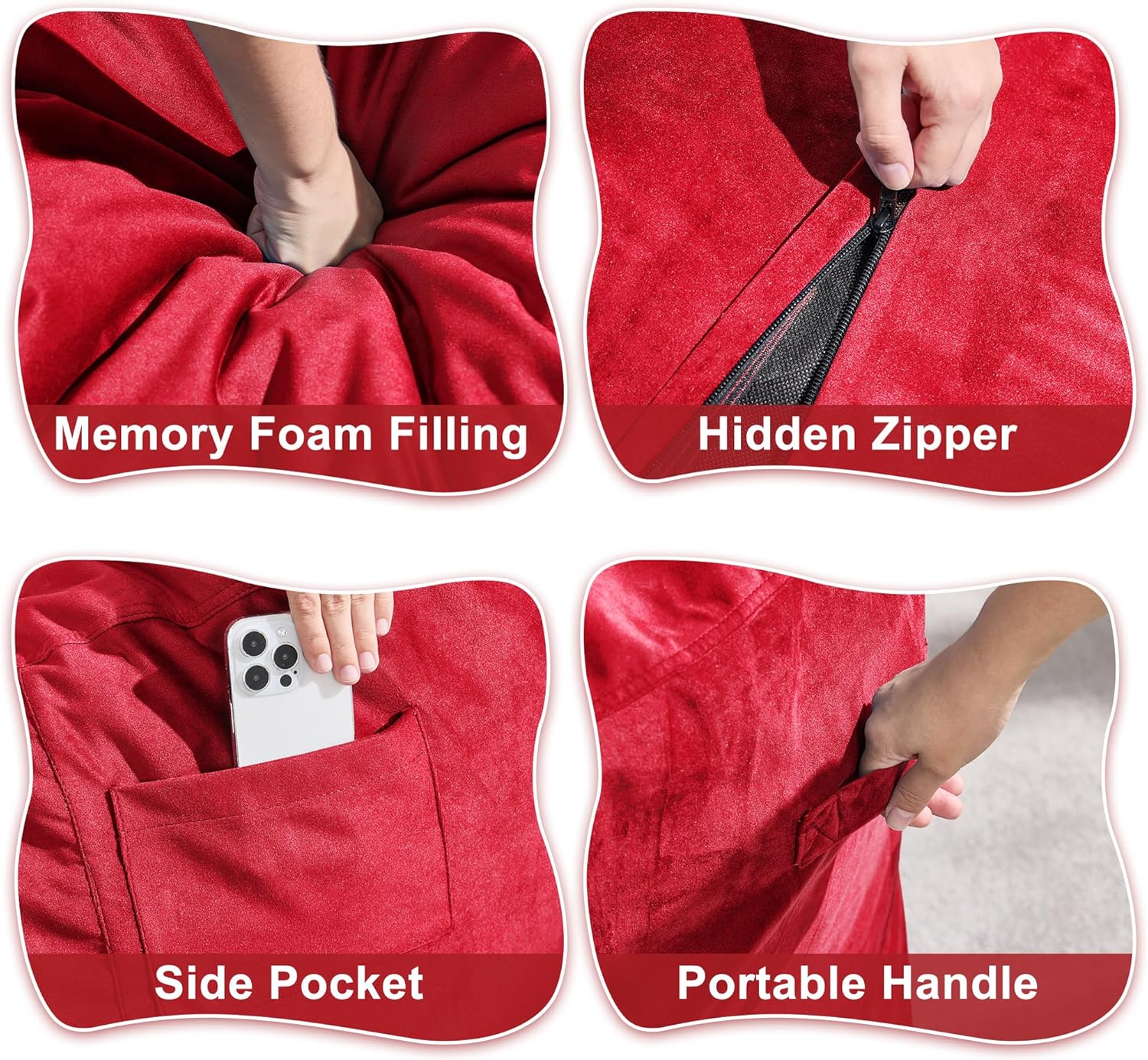 Hobestluk Bean Bag Chair 6Ft Giant Bean Bag Chairs for Adults Large Bean Chairs with Removable Cover,Big BeanBag Chairs for Living Room, Bedroom - Image 7