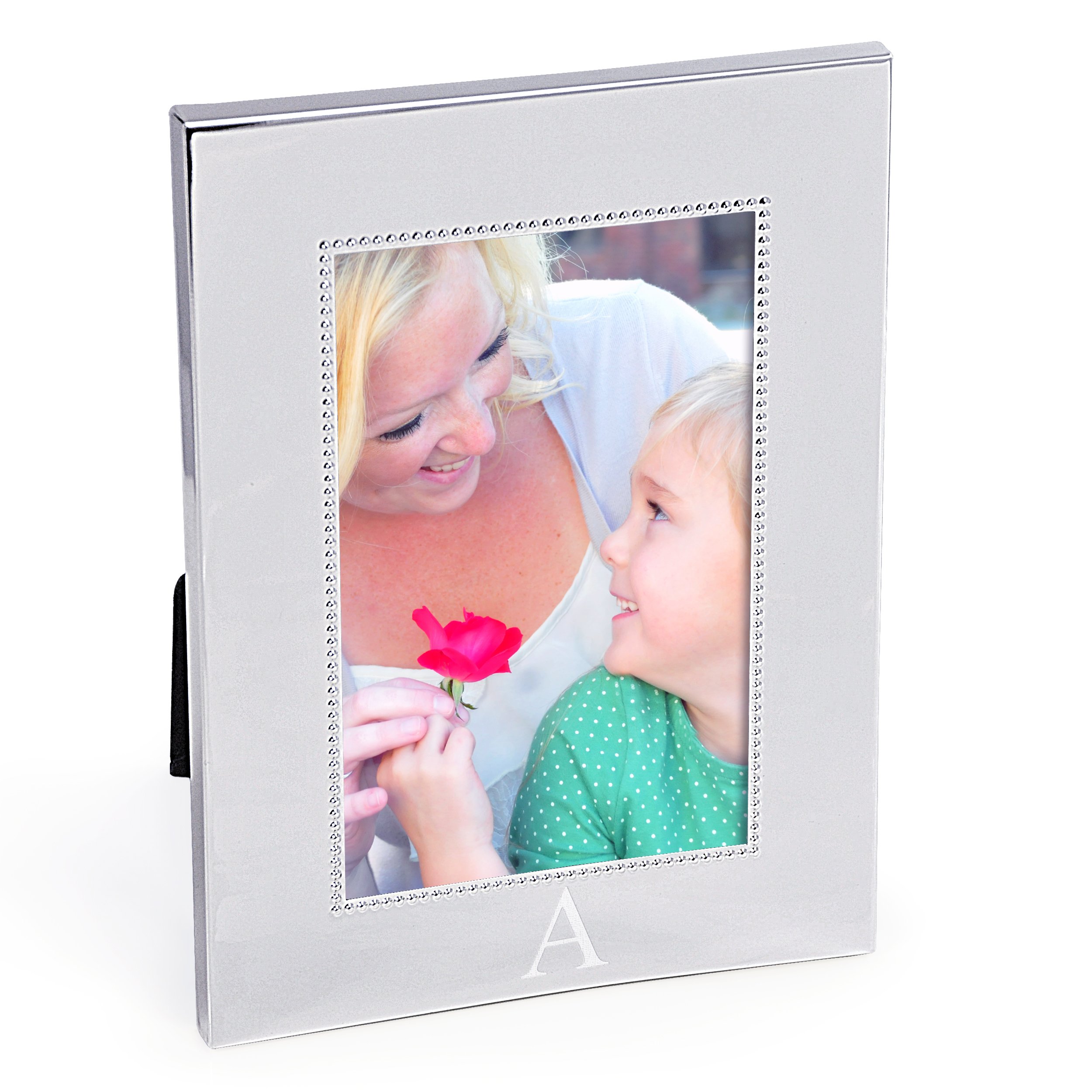 CATHY'S CONCEPTSPersonalized Silver Beaded Picture Frame, Vertical, Letter A