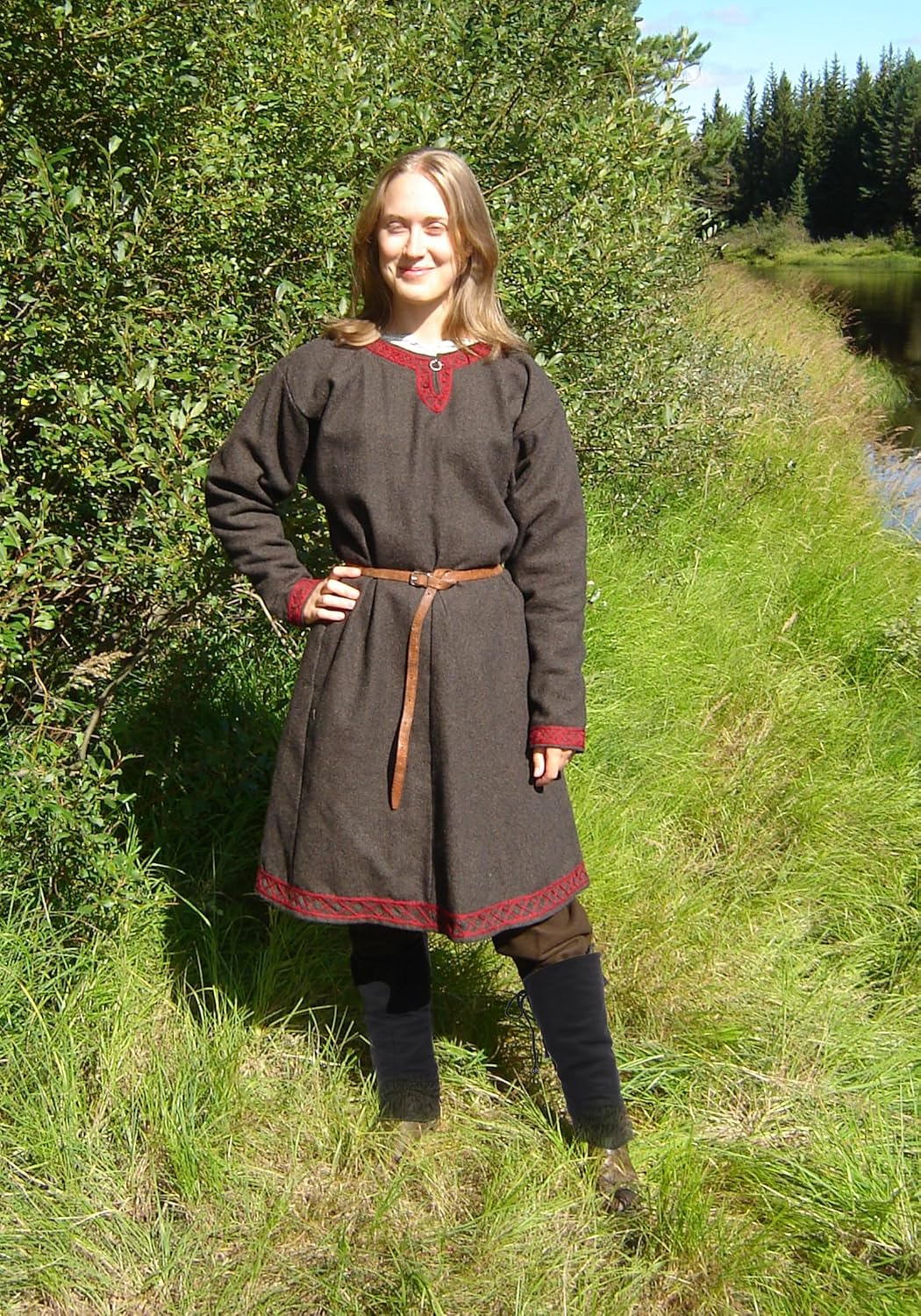 FURPHI Medieval Linen Boot Covers Lacing Pirate Leg Gaiters Renaissance Costume Accessories - Image 5