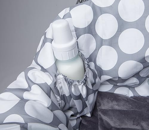 Miniatura 8 de Boppy Funda para carrito de compras y silla alta preferida  Puntos gigantes grises con juguete de libro arrugado adjunto con bolsa de almacenamiento