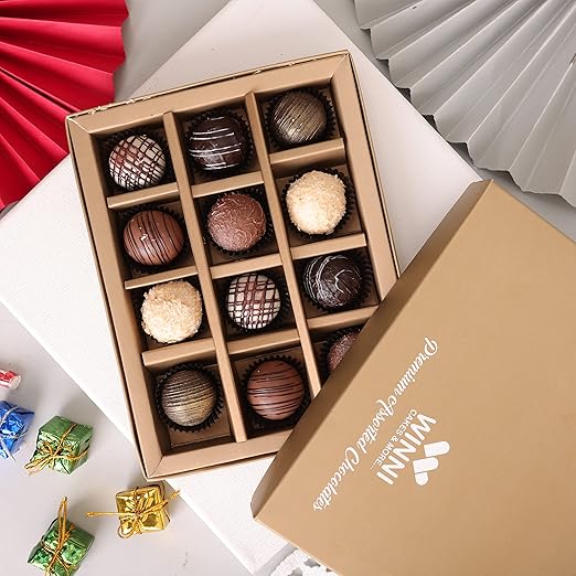 WINNI - 12 Pcs Chocolate Gifts | Premium Chocolate Gift Packs | Handmade Celebration Imported Chocolates | Celebration Gifts | Belgian luxury Gift Hamper Box | Diwali Gifts