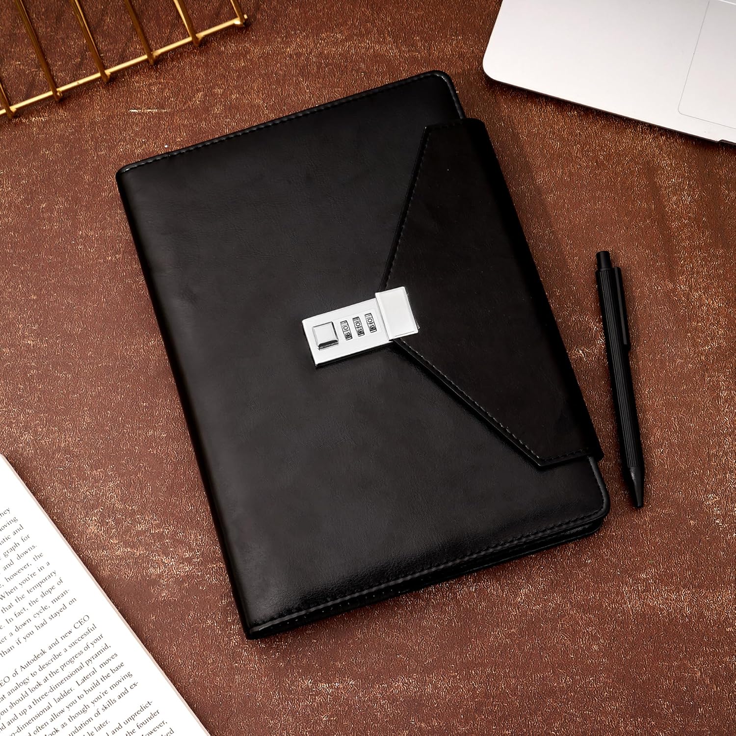 CAGIE Journal with Lock, Gifts for Women Men Retired Colleagues to Record Life, Travel Plans, 7.5 x 10 Inch 220 Pages Lock Diary with Pen, Gift Box