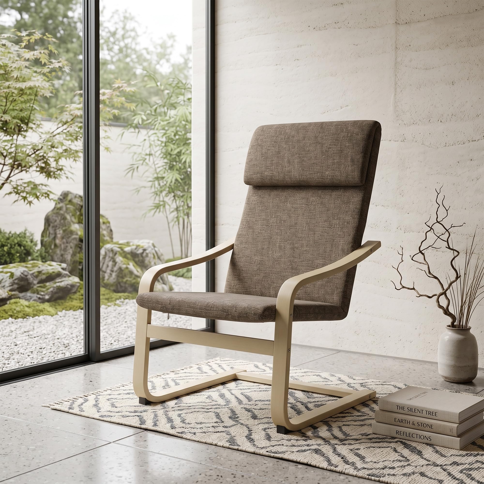 HOMCOM Relaxstuhl, mit Kopfkissen, Schwingsessel, 65 x 79 x 98cm, Braun