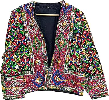 ジャケット・アウター Ethnic Embroided Design No Collar Jacket 81ANaVuoJ6L._AC_UY1000_.jpg