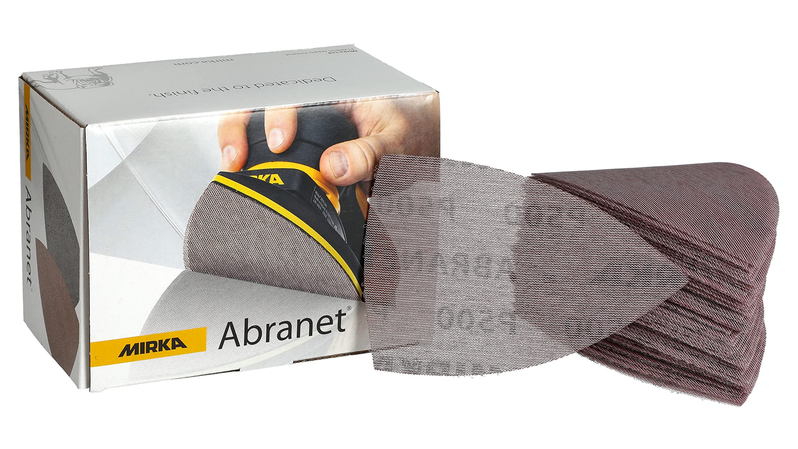 Mirka Abranet Delta - Disco de red triangular (4 x 6 x 6 pulgadas), grano 120 / discos de lija de papel de lija con gancho y lazo, 50 unidades, 9A-219-120