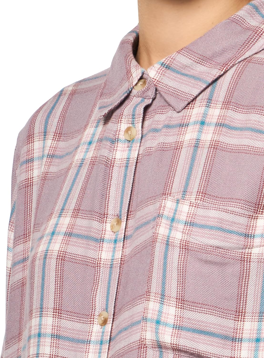 Lucky Brand Women's Cloud Boyfriend Flannel Shirt, Nirvana Plaid - Image 3