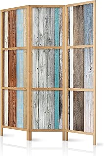 murando - Paravent Innen Raumteiler Holz 135x172 cm 3-teilig Japanische Trennwand Raumtrenner Room Divider Mobiler Sichtschutz Spanische Wand Raum Abtrennung Botanik Abstrakt Natur f-A-0355-bh-b