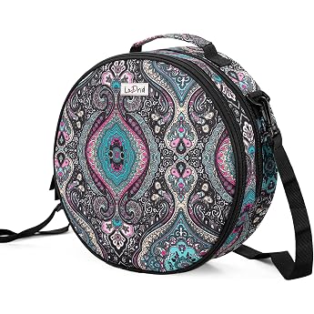 LoDrid Embroidery Bag Two Layer Round Sewing Accessories Bag for Storing Embroidery and Cross Stitch Set with Handles and Shoulder Strap Totem Bag Only
