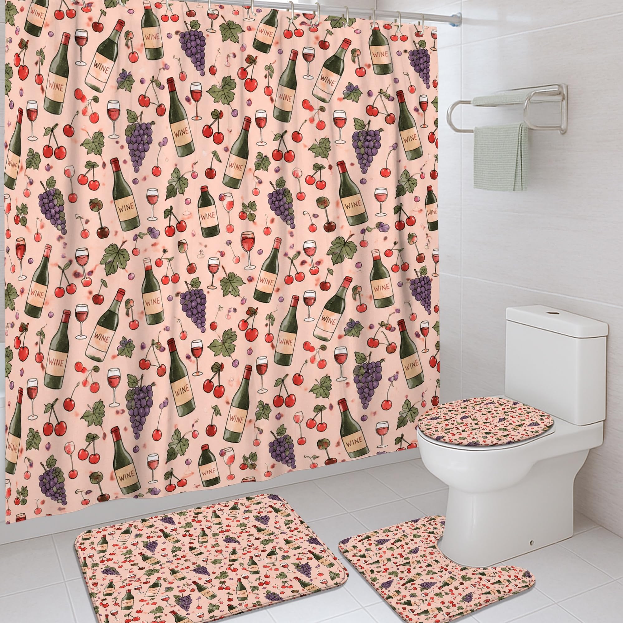 Rideau de douche imperméable en polyester à motif fruits d'été 183x183 cm