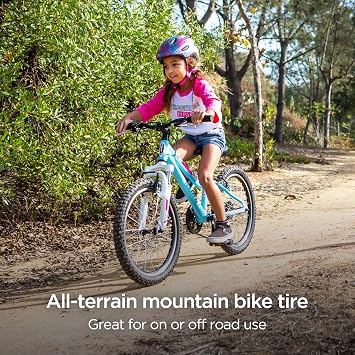 Schwinn Replacement Bike Tire, 16 x 1.95 Inch Folding Mountain Bike Tire, High Traction Knob, Durable Steel Bead Construction, Puncture Guard, Replacement for 16 Inch Kids Mountain Bicycles