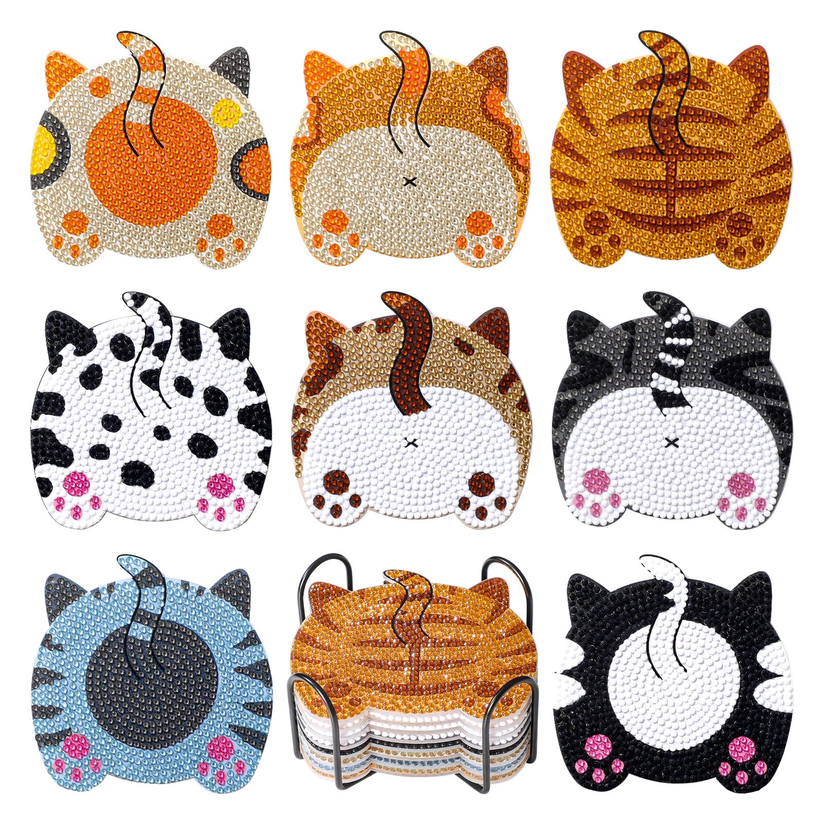 Amazon.com: Snuvid Diamond Art Painting Coasters Kits, 8Pcs Cat