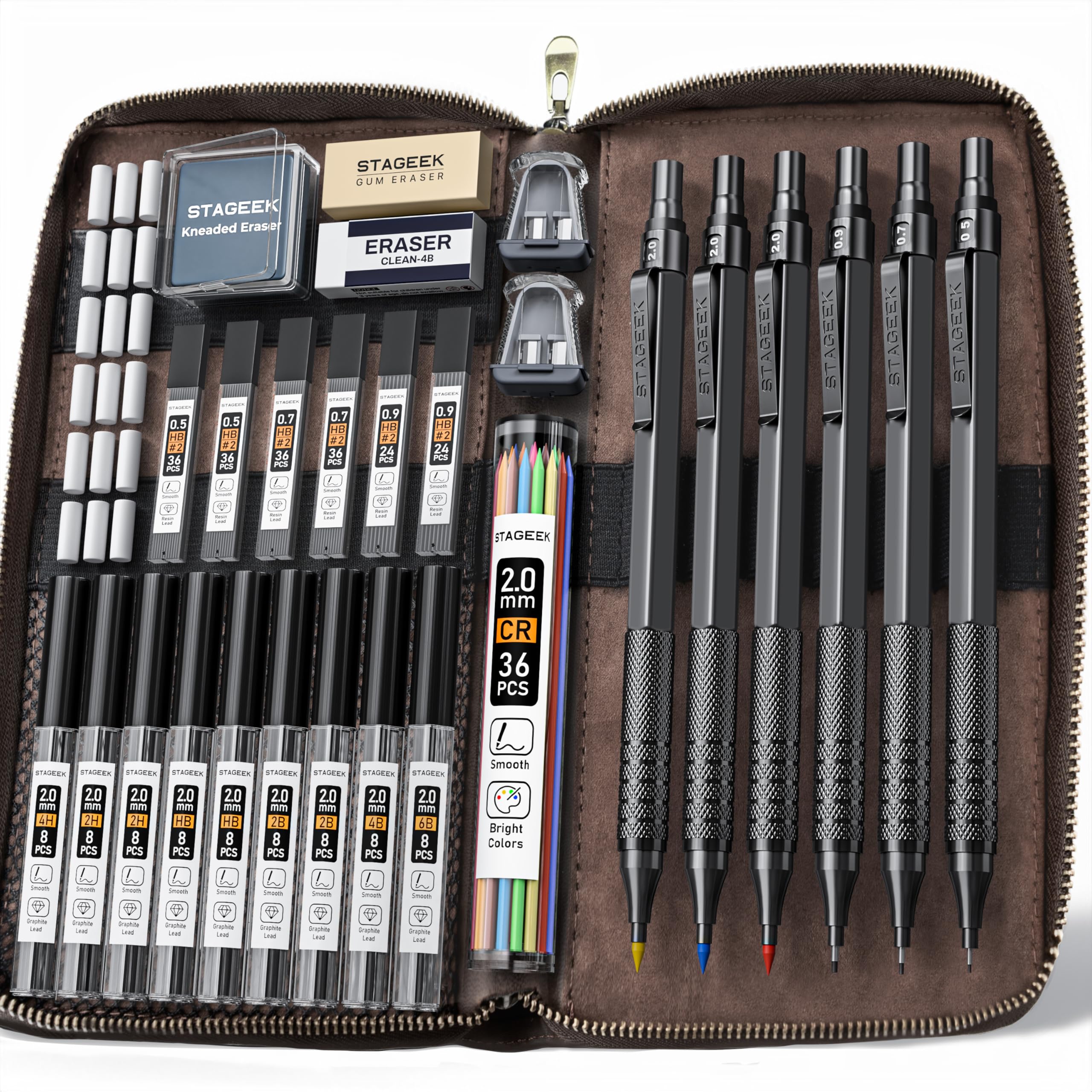Amazon.com : 30PCS Black Metal Mechanical Pencil Set in
