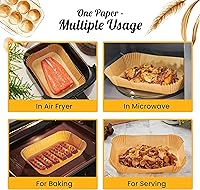 Vista 3 de Forros para freidora de aire para Ninja Foodi Dual – 125 piezas de papel pergamino desechable para Ninja DZ201 DZ401, Instant Pot Vortex Plus