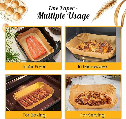 Miniatura 3 de Forros para freidora de aire para Ninja Foodi Dual – 125 piezas de papel pergamino desechable para Ninja DZ201 DZ401, Instant Pot Vortex Plus