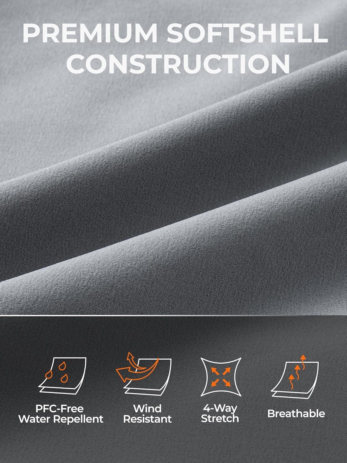 ORORO Men's Heated Softshell Vest with USB-C Rechargeable Battery, Soft Shell Heated Golf Vest for Men - Image 4