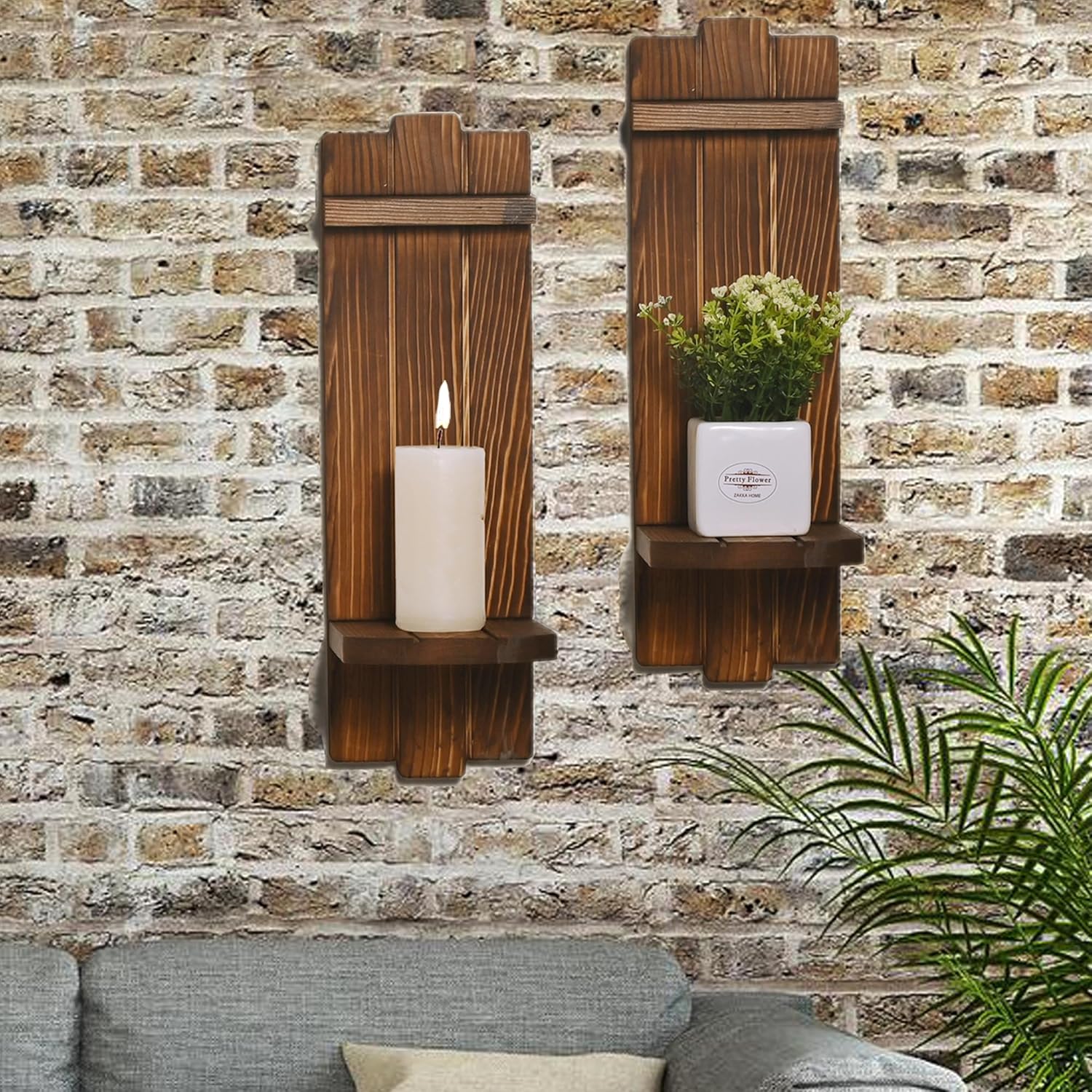 Yorkmills Sconce Wall Decor Set of 2, Large Wall Candle
