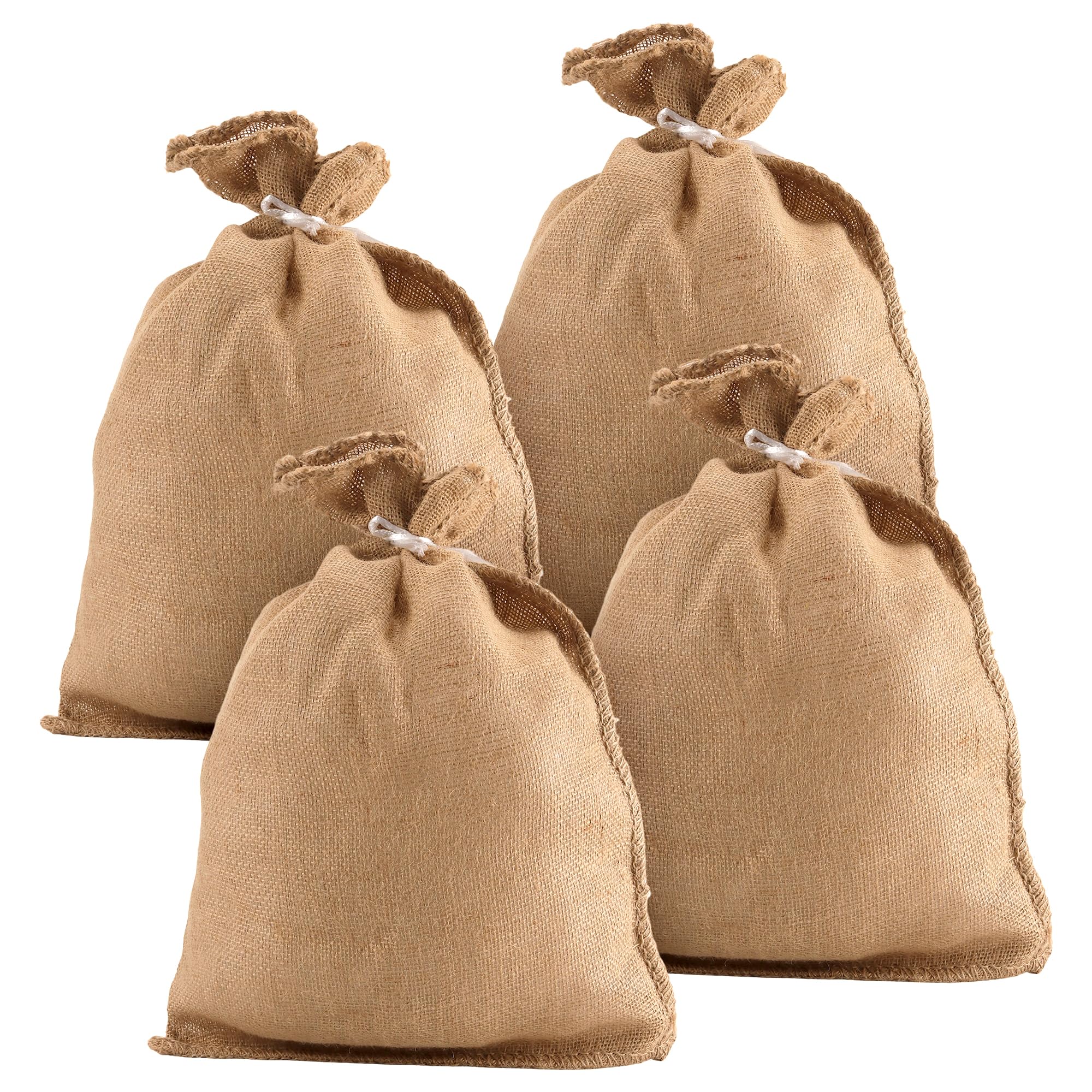 HONYUET Large Hessian Jute Sacks, Burlap, 40 x 60cm, for Vegetables and Sand, 4 Pack