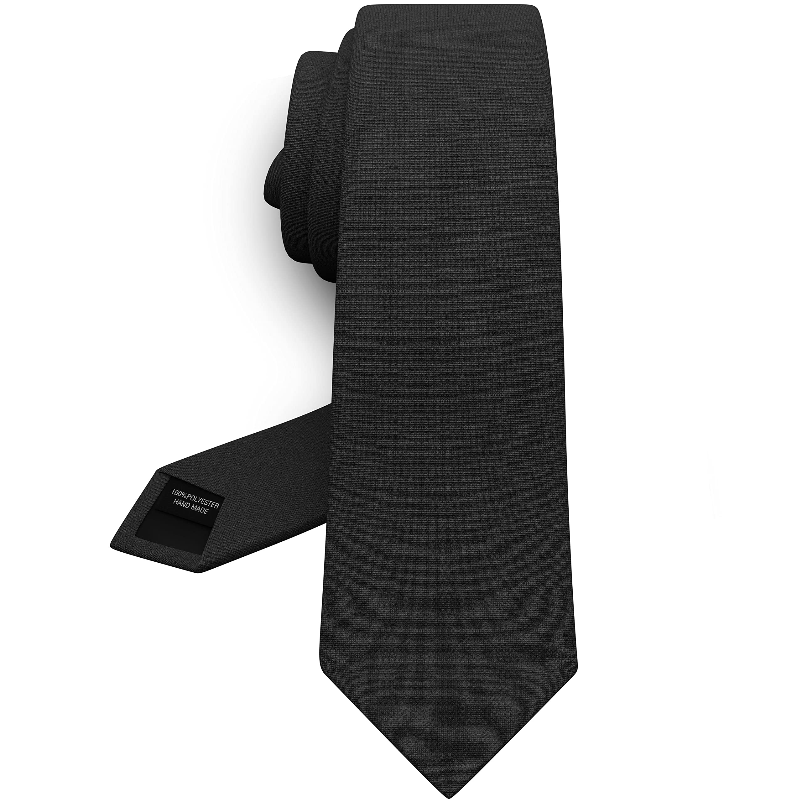 Bow Tie HouseMen's Gabardine Matt Neckties Solid Color for Tuxedo Classic Design, by Bow Tie Hosue, 01 Black, Standard - 2.75" wide
