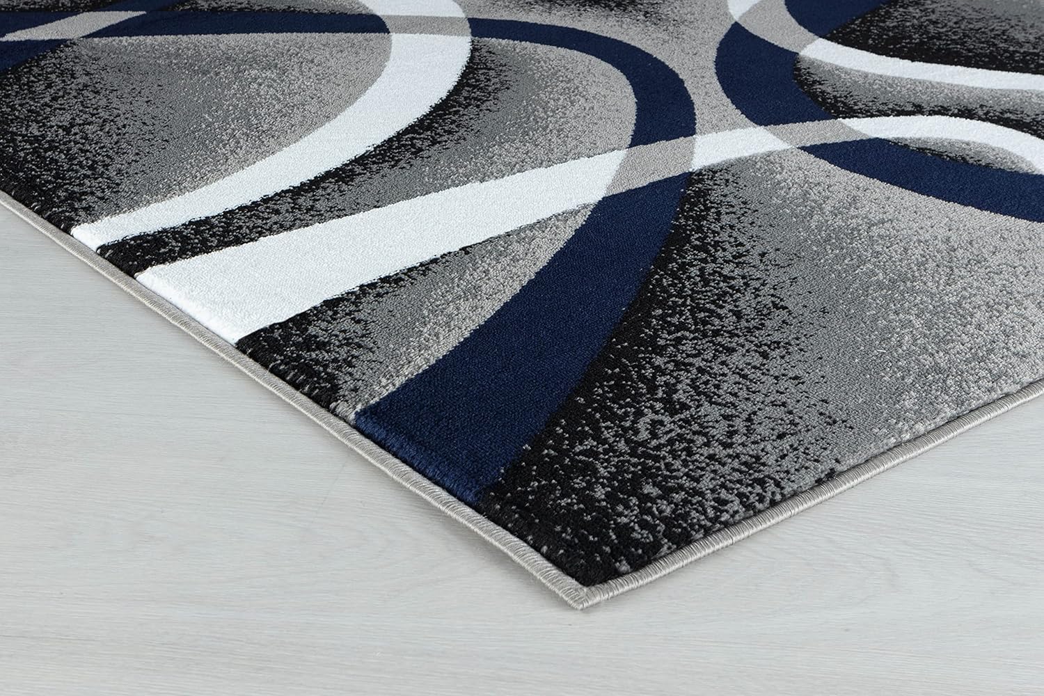 GLORY RUGS Area Rug 5x7 Navy Door Mat Modern Swirls Carpet Bedroom Living Room Contemporary Dining Accent Sevilla Collection 4816 - Image 6