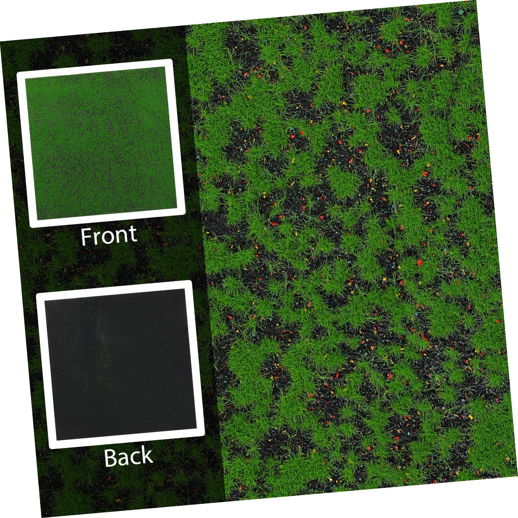 Tapis de mousse artificielle vert/marron My Village - 70 x 50 cm