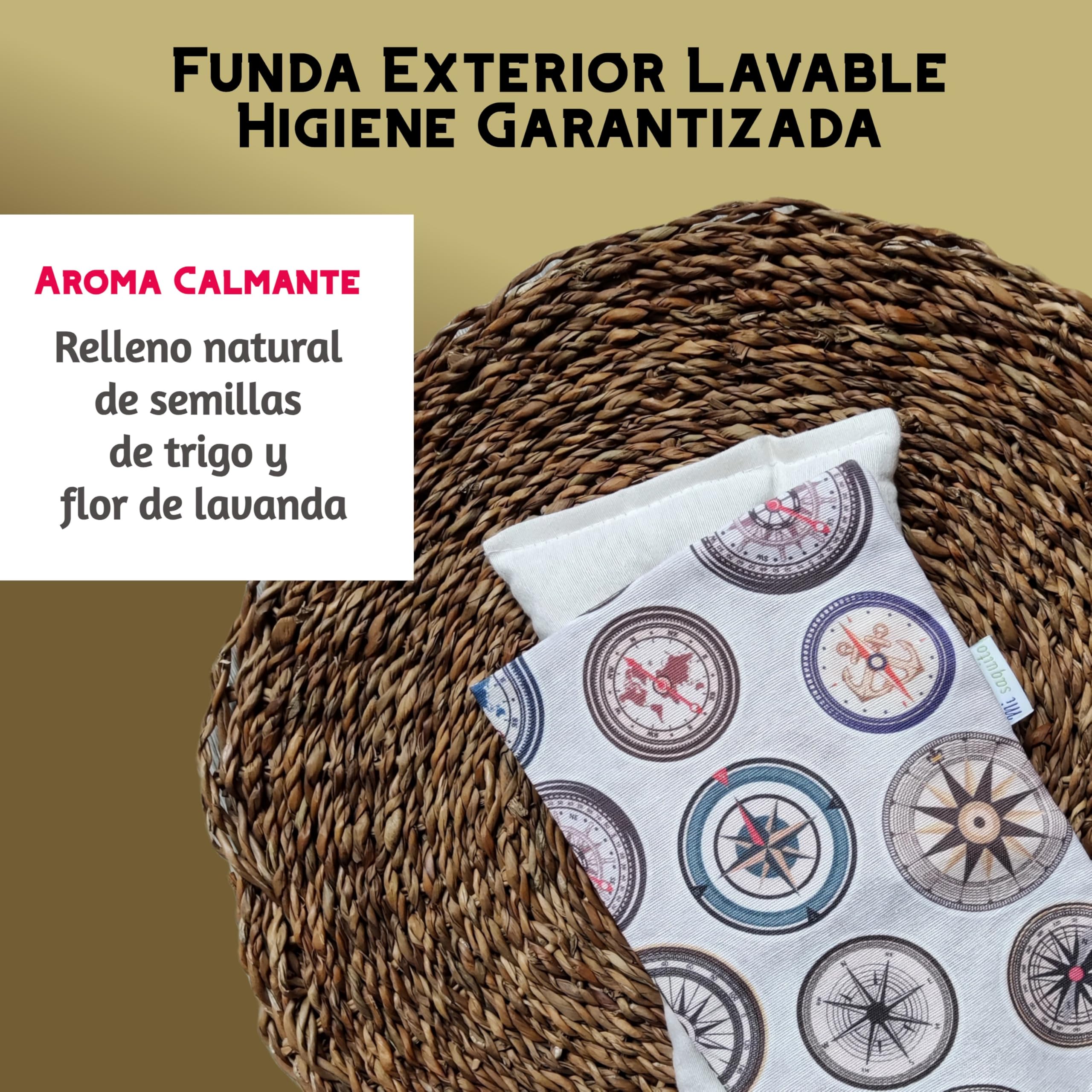 Saco Semillas Microondas 57x14 cm Con Funda Lavable - SSaquito Térmico Cervical con Lavanda–Bolsa Térmica de Calor y Frío–Saco Térmico para Cuello/Espalda-Almohadilla Térmica Dolor Menstrual