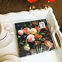 Vista 5 de Generic Servilletas florales navideñas de 20 quilates, 13 x 13 pulgadas, color negro, multicolor, papel de 3 capas, perfectas para almuerzos, cenas