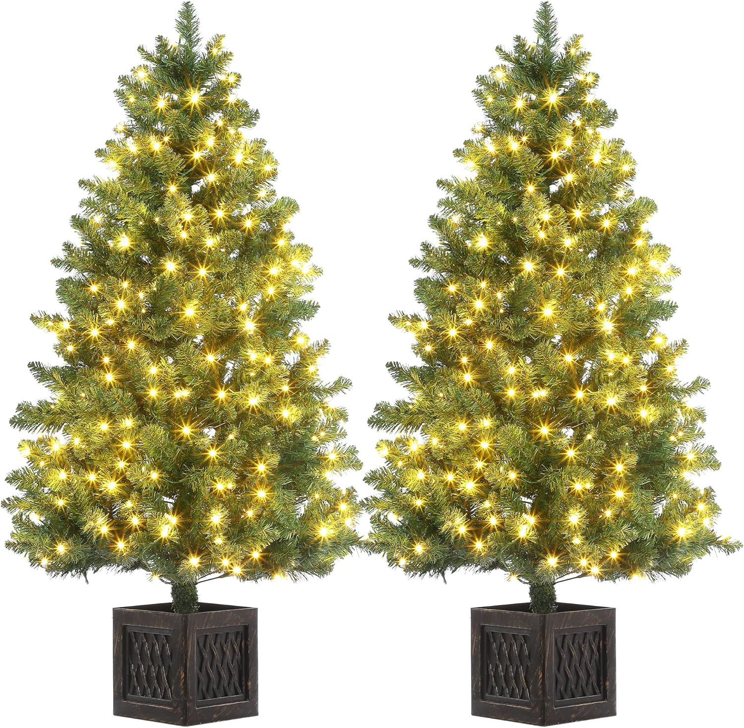 4.5 ft PreLit Artificial Christmas Tree, Artificial