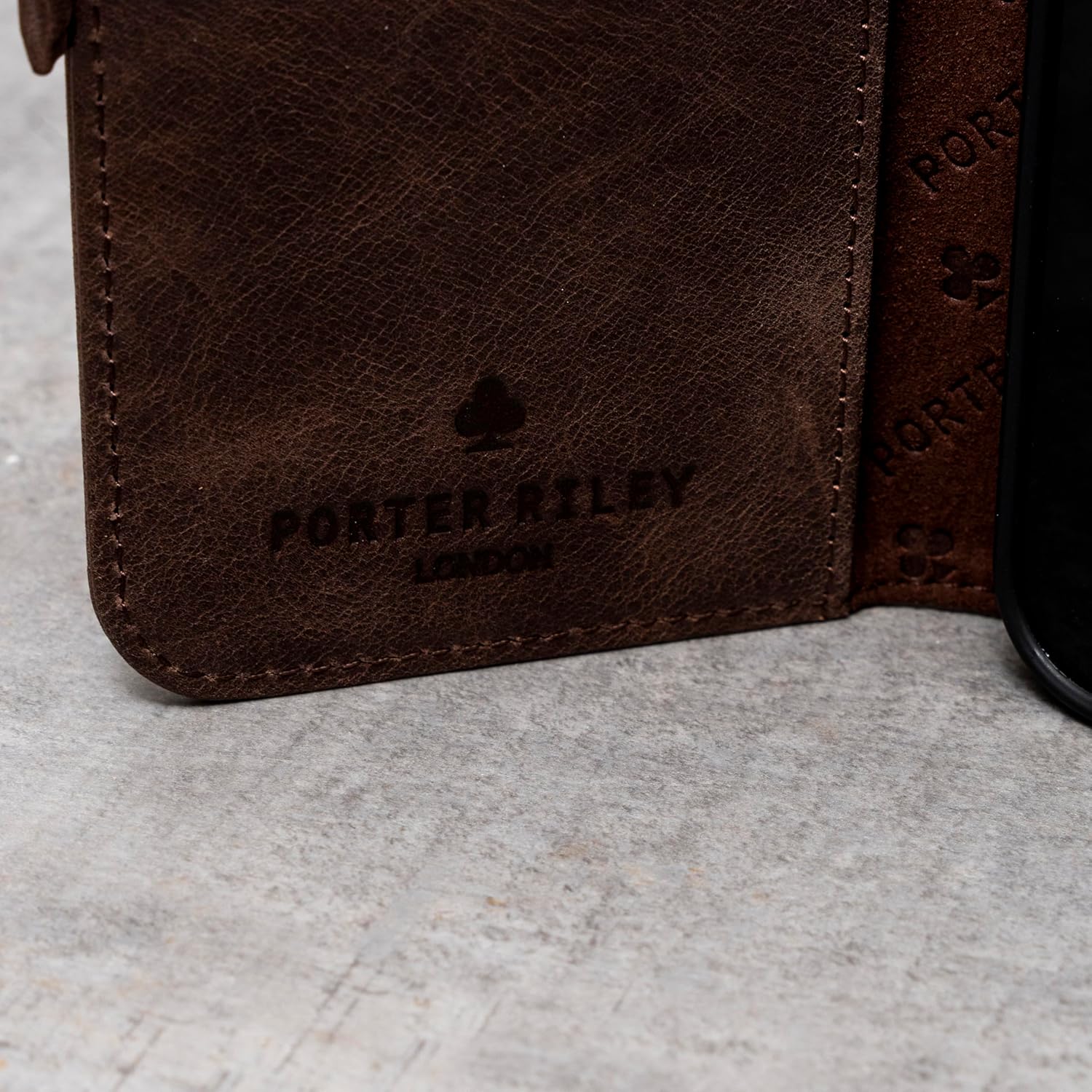 Porter Riley - Leather Case Compatible with iPhone 16 Pro. Premium Genuine Leather Stand/Cover/Wallet/Flip Case with Card Slots & Horizontal Stand (Chocolate Brown) - Image 9