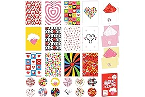 Heart Note Cards: 24-Pack Envelopes and Stickers