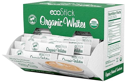 ecoStick Paquetes de edulcorantes Blanco orgánico 2000 unidades Cosechados de forma sostenible