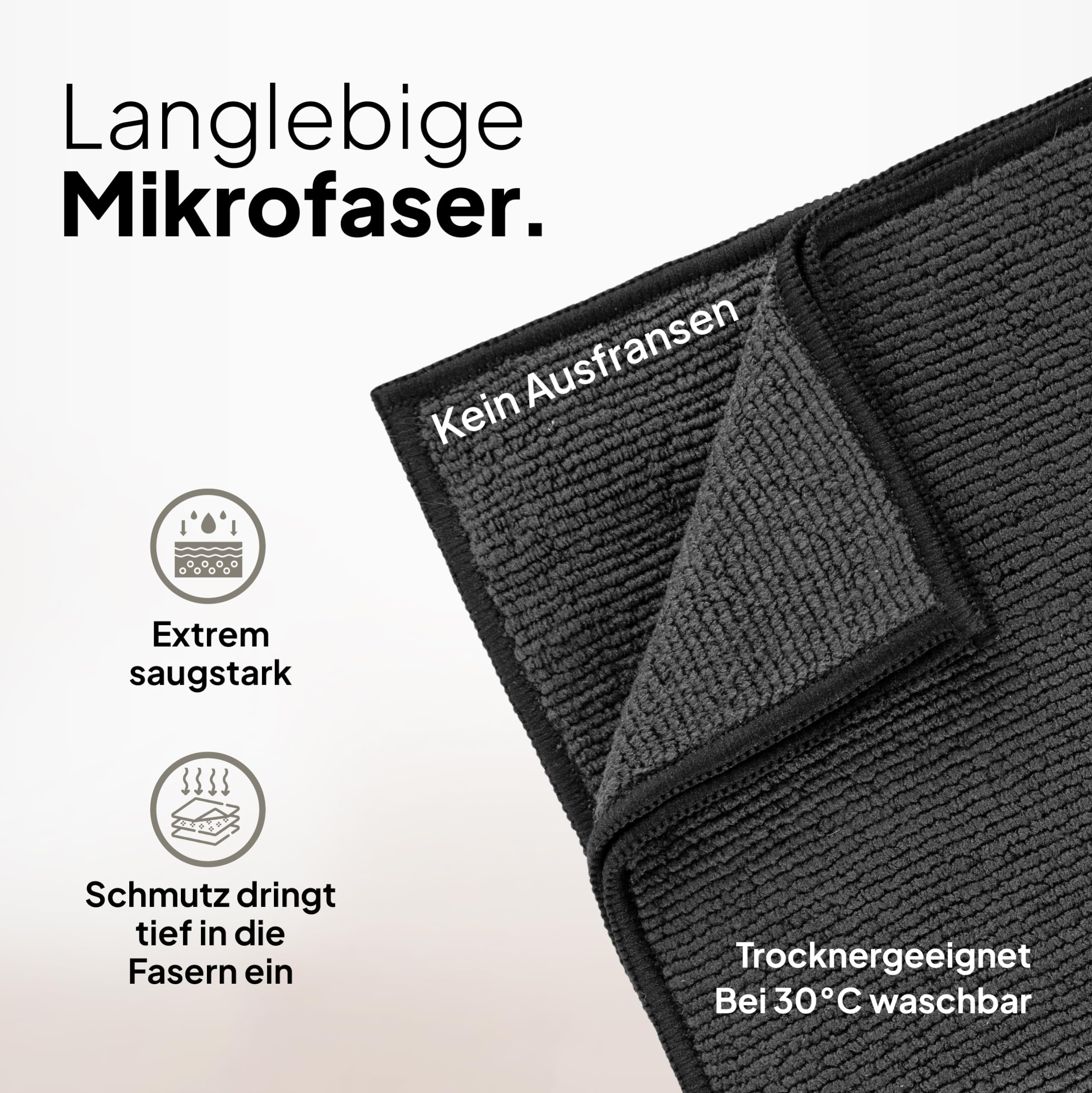 JODORA Barista Tuch + Barista Pinsel Reinigungsset - Siebträger Zubehör - 2 Barista Handtücher extrem saugstark 30x30cm für Siebträgermaschine & Dampfwalze - Kaffee Pinsel (Schwarz)