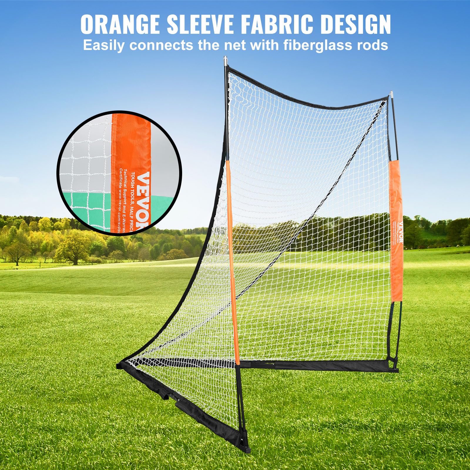 VEVOR Lacrosse Goal, 6' x 6' Lacrosse Net, Portable Lacrosse Goal with