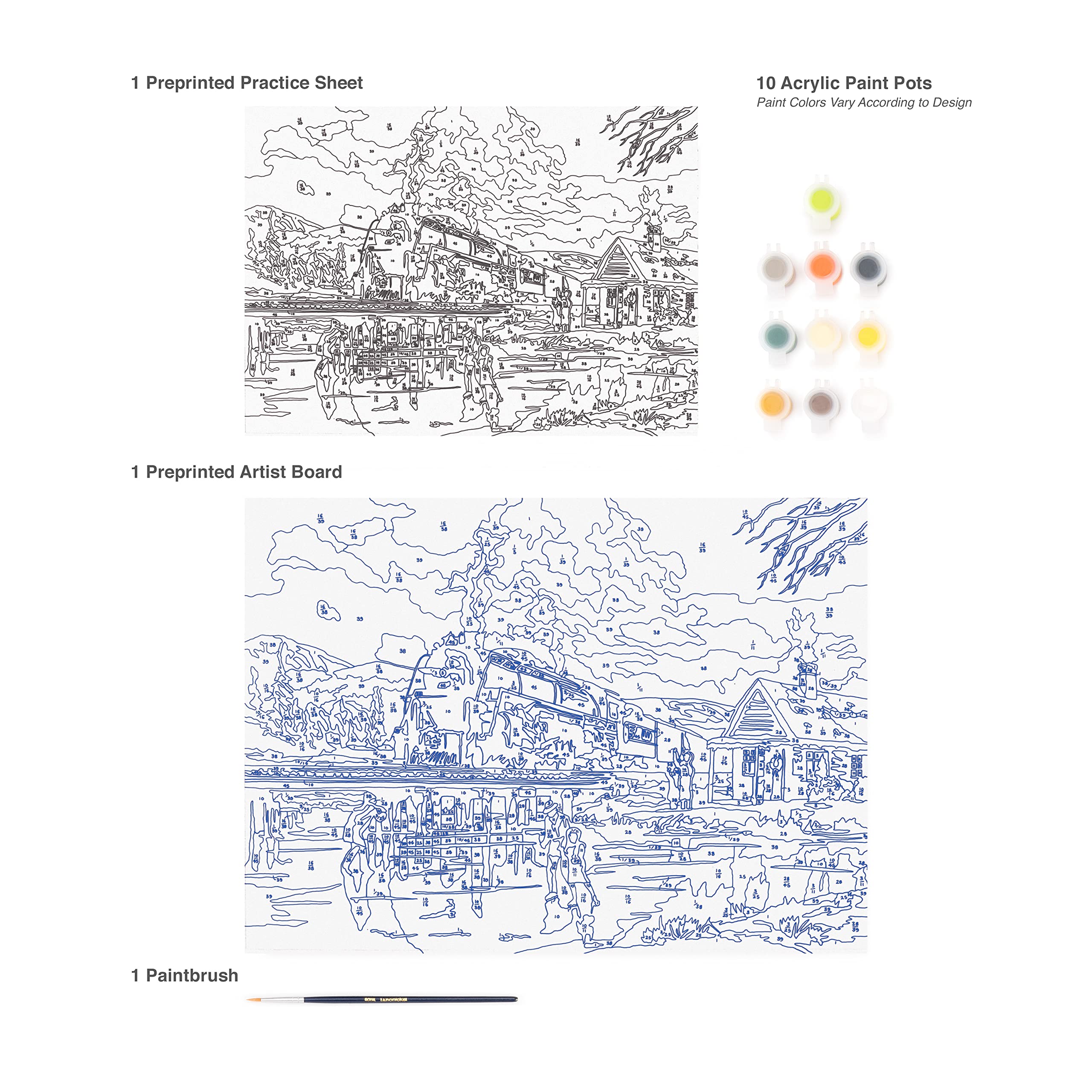 Royal Langnickel Kit Dipingi Con I Numeri Formato A4 – Set Sorcerer, Per Bambini E Principianti, Include 7 Colori Acrilici E Pennello - 4