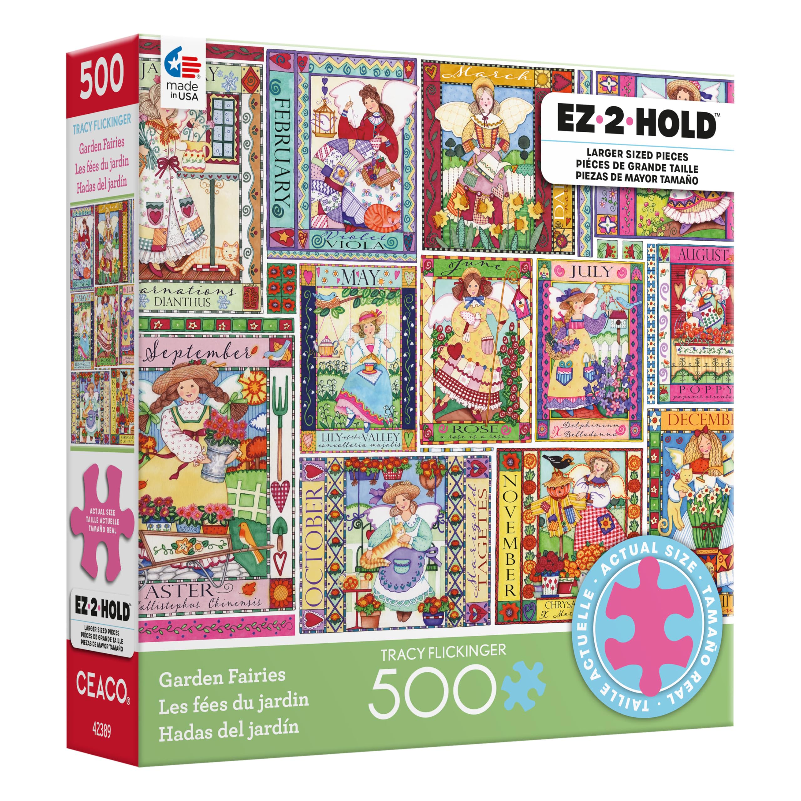 Amazon.com: Ceaco - Garden Fairies - 500 Large Piece Jigsaw Puzzle