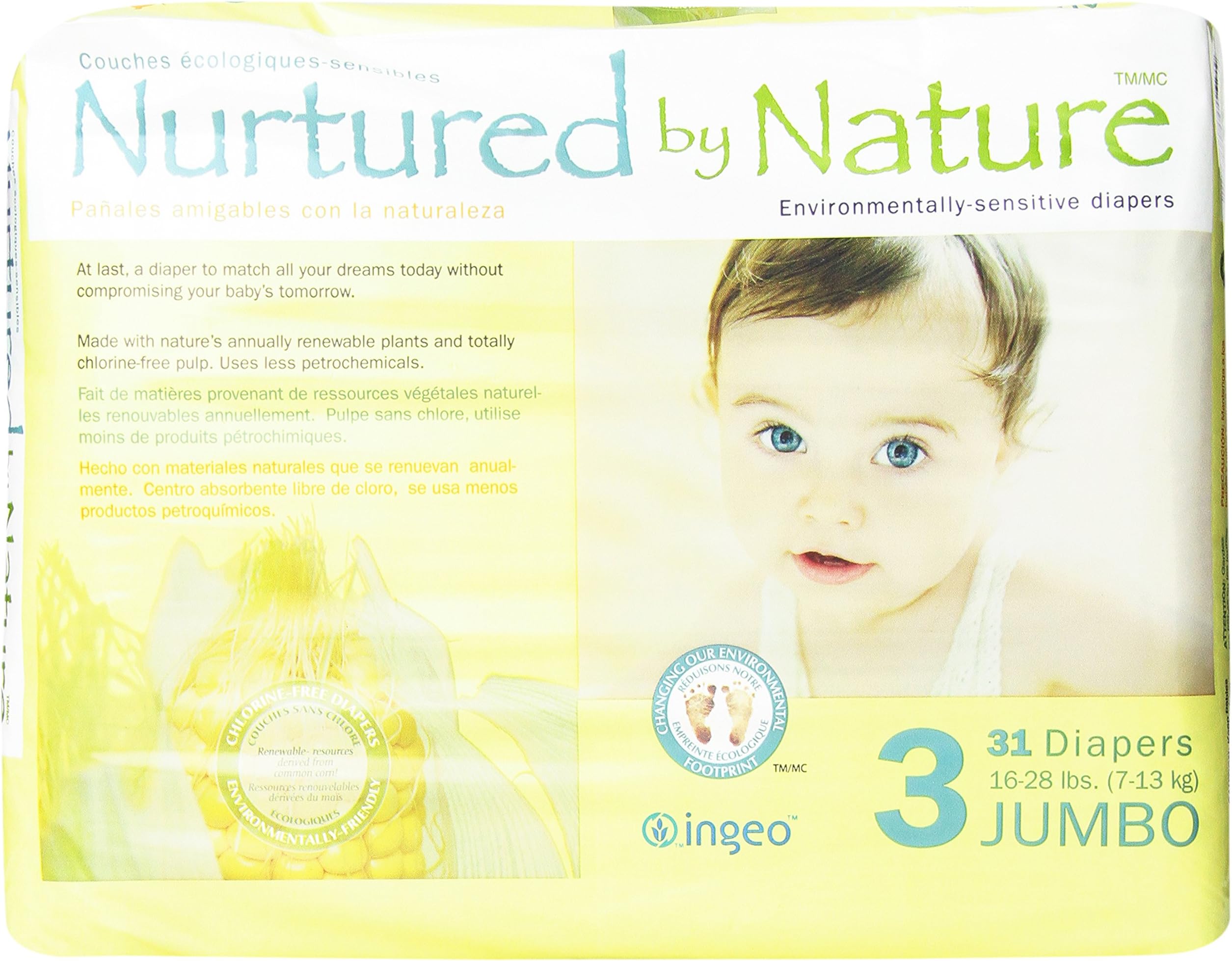 Environmentally-Sensitive Diapers, Jumbo Size 3, 31 Count