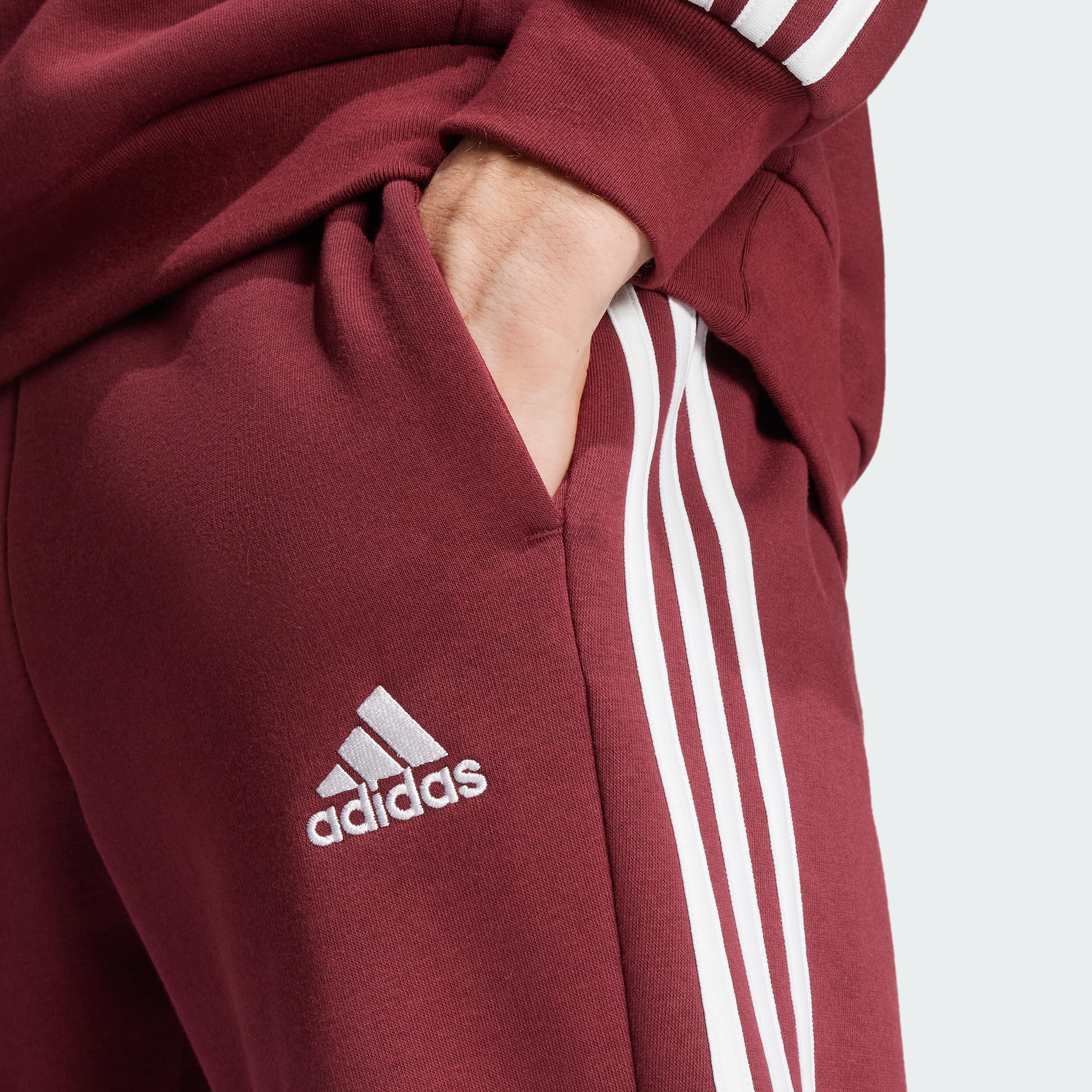 adidas Essentials - Pantalones de Rizo Francés con 3 Rayas - Pantalón Deportivo Hombre