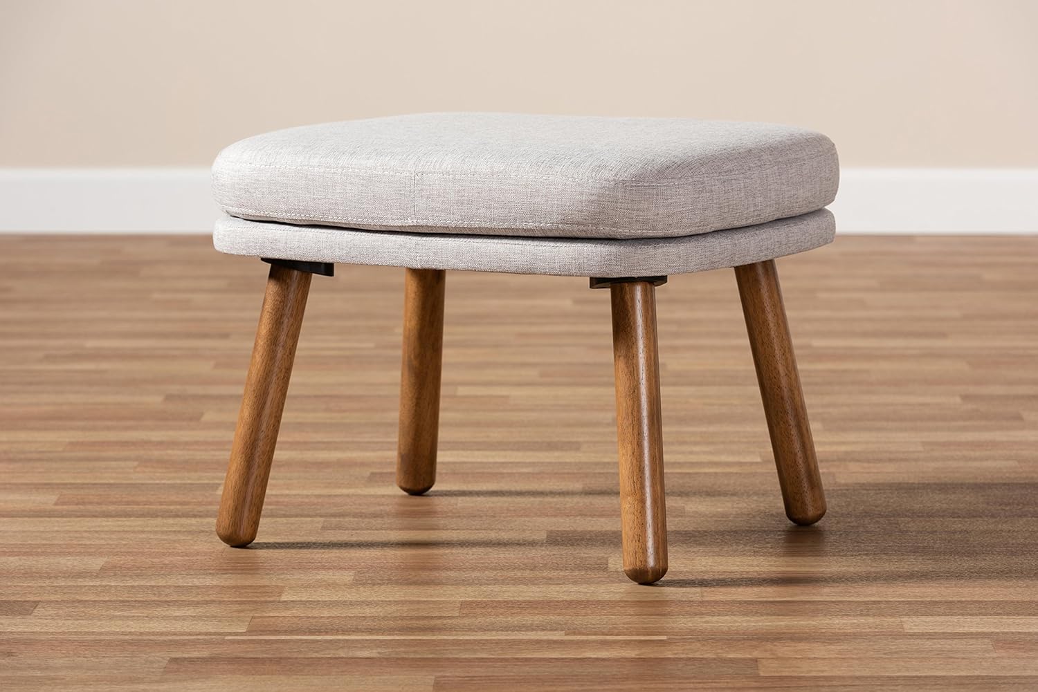 Baxton Studio Louelle Ottoman, Greyish Beige