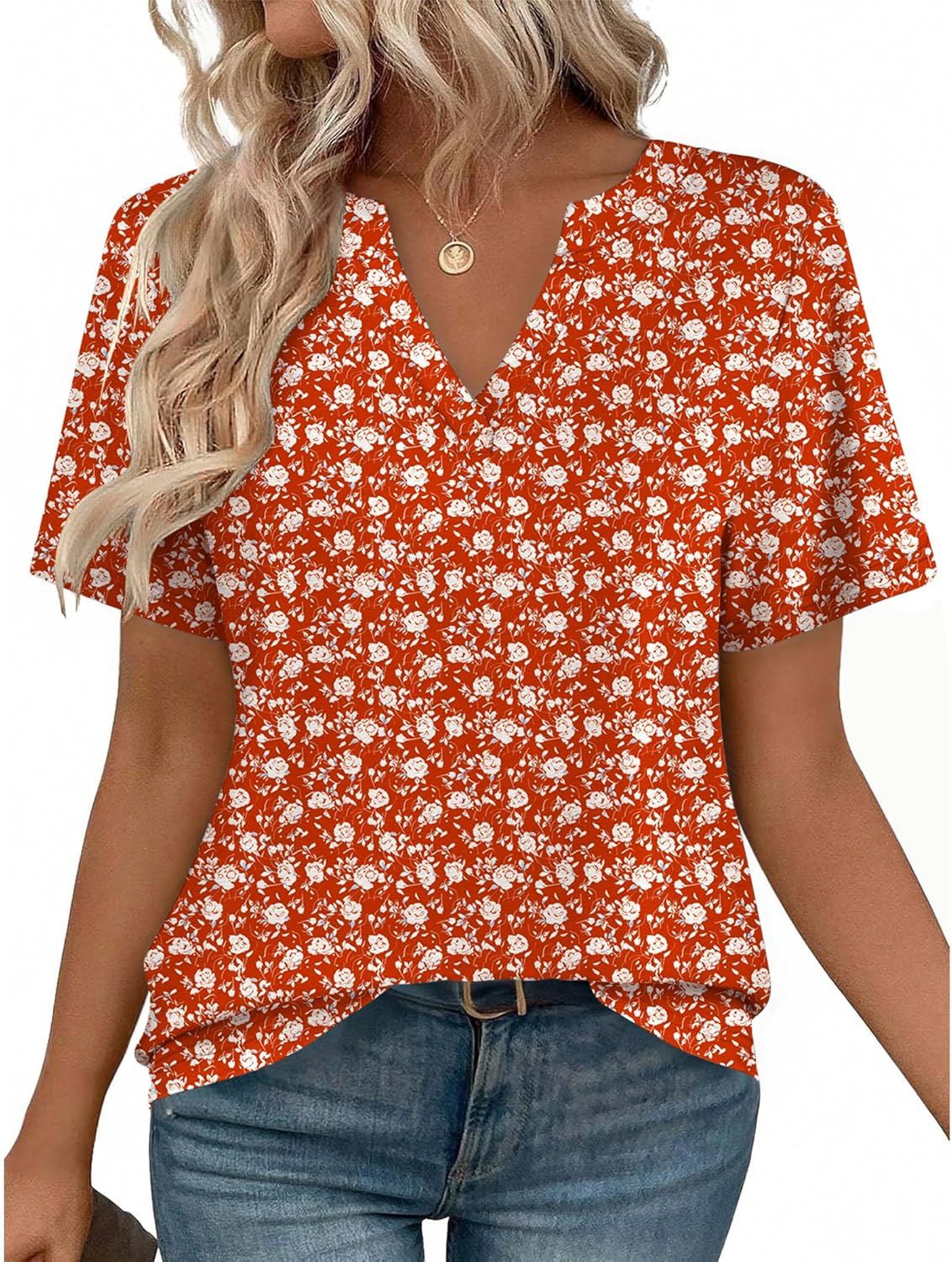 Zeagoo Womens Tops Short Sleeve V Neck Tee Shirts Cute Dressy Casual Clothing Business Work Blouse - Image 4