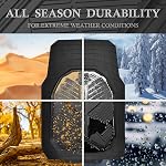 CAR PASS Caoutchouc lourd Car Mats, sans odorat profond Car Mats de sol tout temps, Universal Trim-to-Fit pour VUS Camions Sedans, étanche antidérapant, 3 Pièces V12 noir