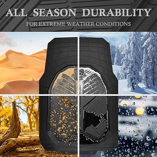 Miniatura 3 de CAR PASS Alfombrillas de goma resistentes para automóvil, sin olor, para todo tipo de clima, ajuste universal para SUV, camiones, sedanes,