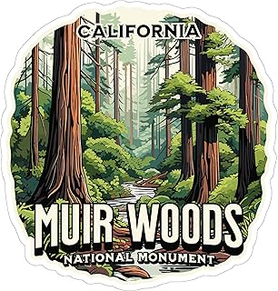 Muir Woods National Monument California Sticker 4 Inch Historic Landmark - Waterproof Vinyl Decal for Laptop Water Bottle Car Tumbler - Durable Aesthetic Long-Lasting Stickers for Adults ID44990