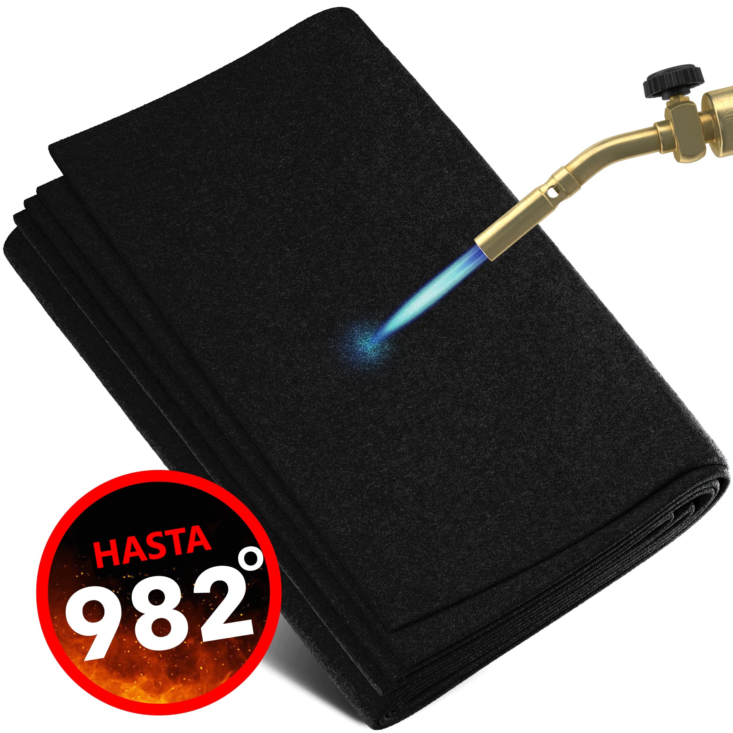 EVOCAMP Base ignífuga 60x60 cm - Alfombra de protección térmica resistente al calor hasta 982 °C - Alfombrilla de soldadura, alfombra ignífuga para una protección contra incendios segura