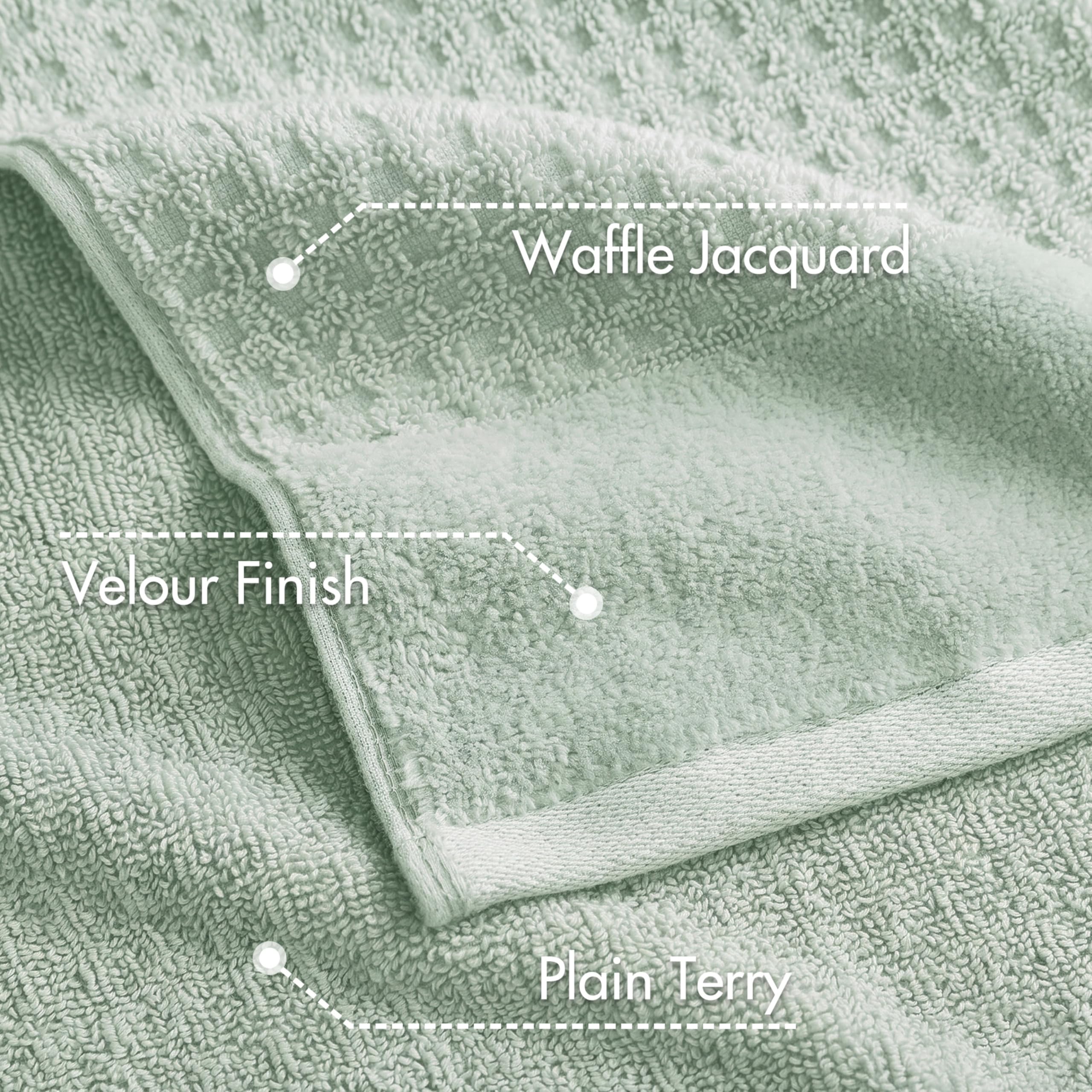 Madison Park SPA Waffle - Juego de Toallas lujosas de 100% algodón, Tejido gofre de Textura Premium, Altamente Absorbente, Secado rápido, Ropa de Lavado de Calidad de Hotel y SPA para baño, tamaños