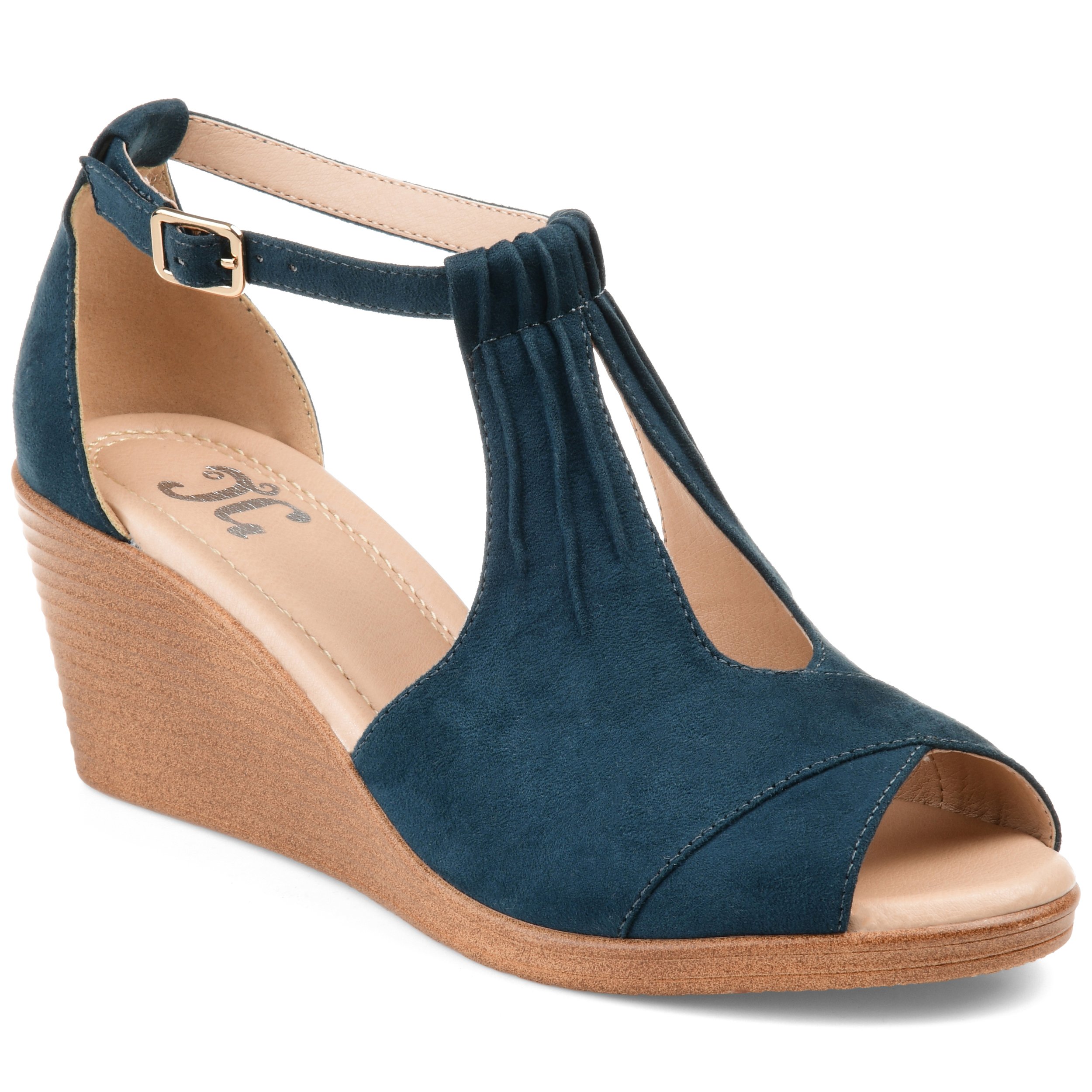 Womens Comfort Sole Ankle Strap Wedges