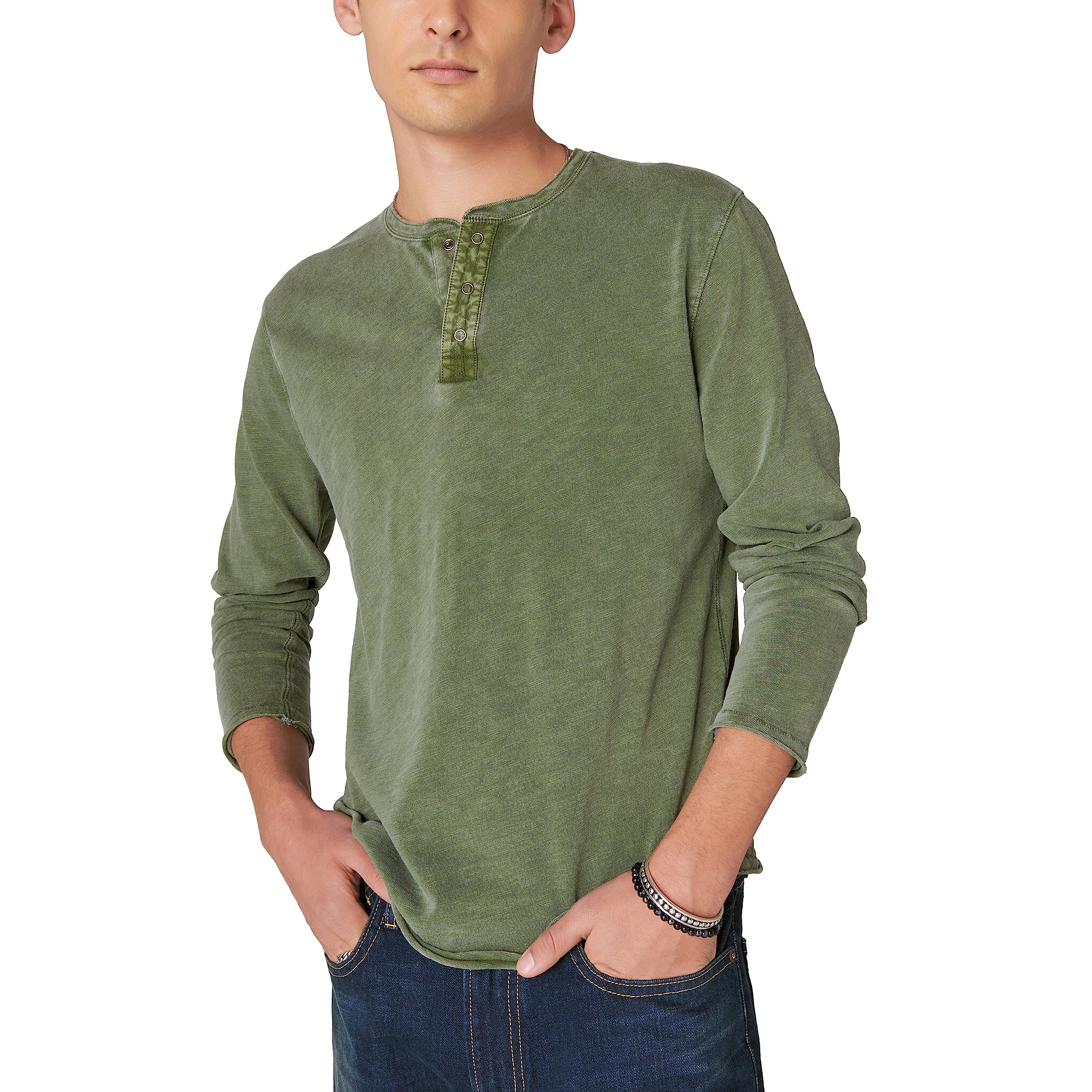 Lucky Brand Men's Weekend Slub Jersey Long Sleeve Henley
